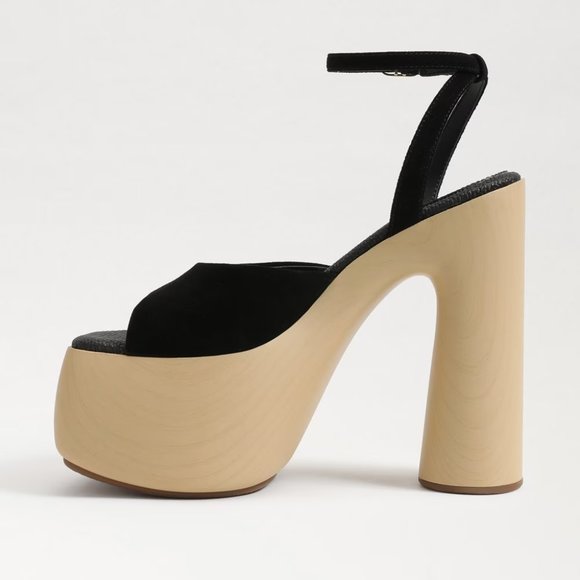 $89 (9) SAM EDELMAN Black Suede Platform Heel - Picture 5 of 8